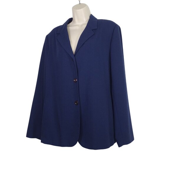 Vintage Sag Harbor Navy Blue 2 pc Blazer and Skirt Suit Set Women Size 16 Work - Picture 2 of 16